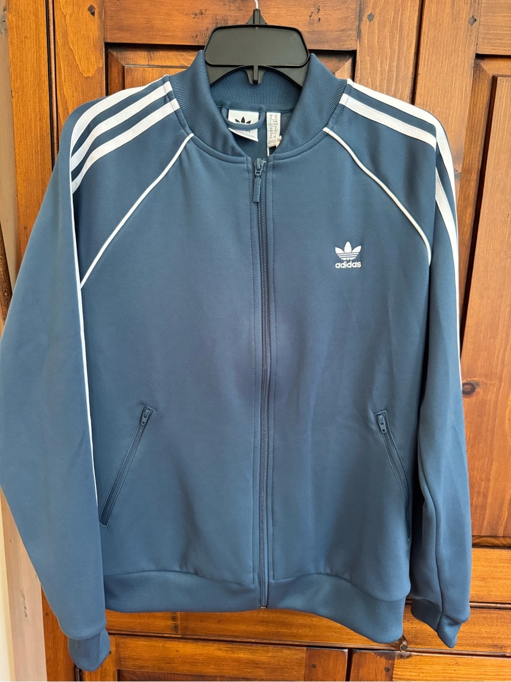 Adidas Original Medium Super Startt Dark Steel Track Jacket w/White Stripe NWT